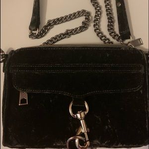 Rebecca Minkoff black velvet mini mac